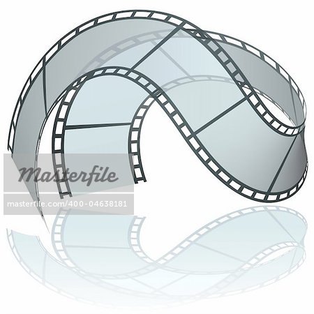 Filmstrip F - colored illustration as vector