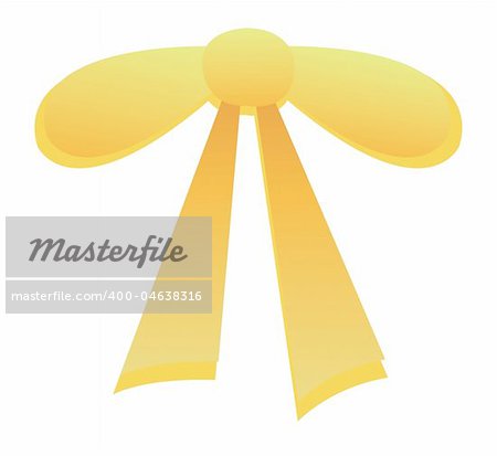 yellow bow isolate in a white background