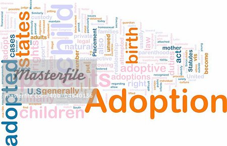 Word cloud concept illustration of  child adoption