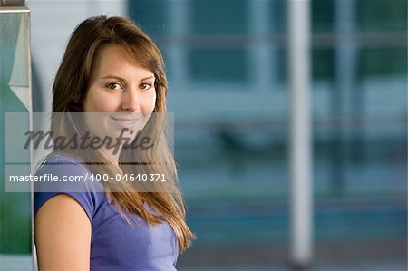 Attractive and beautiful young teenager girl posing in a relaxed calm fashion