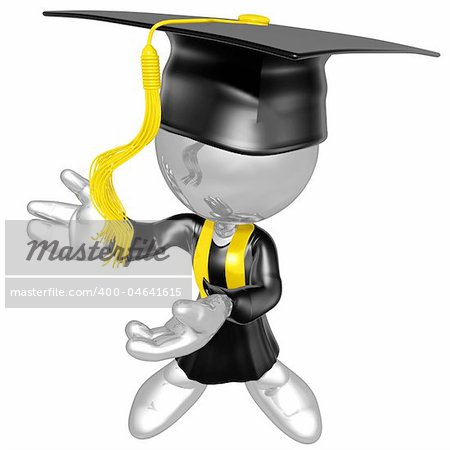 Graduation Concept And Presentation Figure In 3D