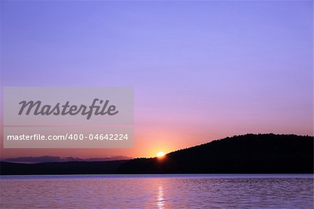 Photo of a sea landscape during sunset