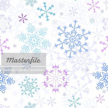 Abstract christmas seamless white pattern with snowflakes (vector)