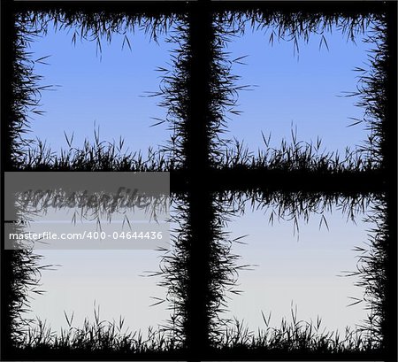 Grass silhouette frame