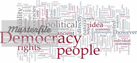 Word cloud concept illustration of democracy political