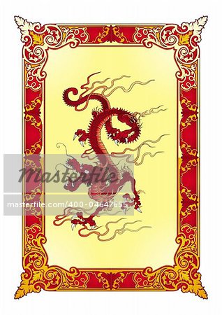 Red flame dragon vector