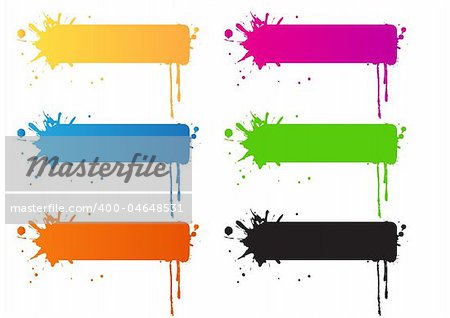 Set of grunge colored banners