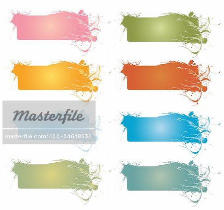 Set of colored grunge banners