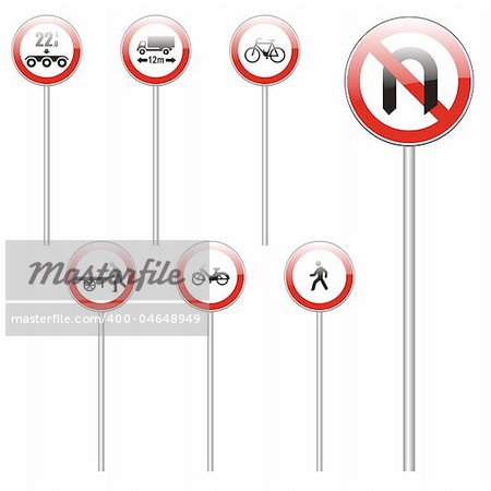 three hundred fully editable vector european traffic signs with details ready to use