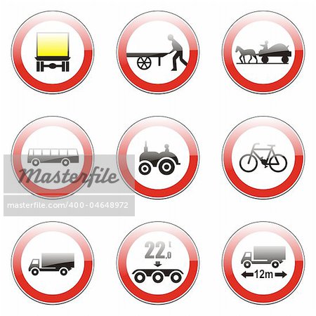 three hundred fully editable vector european traffic signs with details ready to use