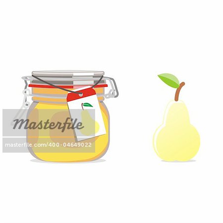 fully editable vector isolated jam jars and fruits set ready to use