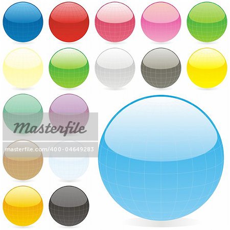 vector editable isolated globes