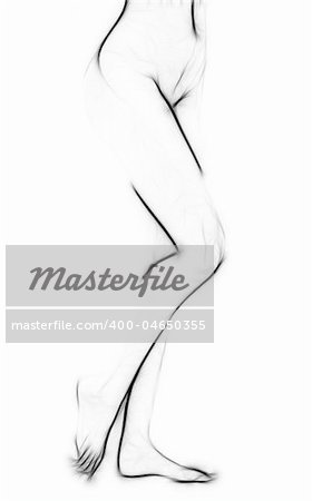 illustration of a nude women with stylistic outline