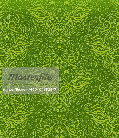 Vector green decorative royal seamless floral ornament