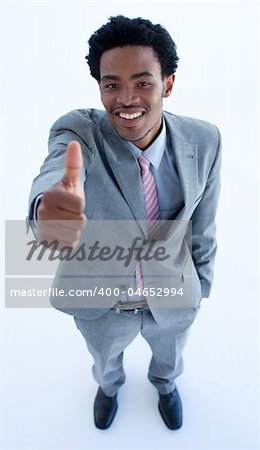 Portrait of a young african smiling businessman in a office