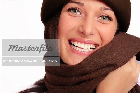 Beautiful woman with winter fashion