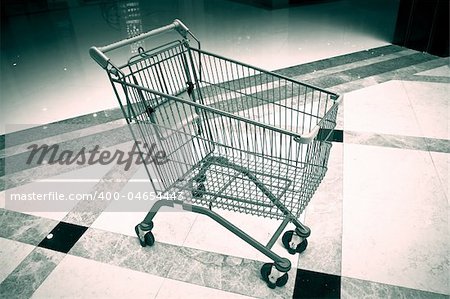 the cart of a market.