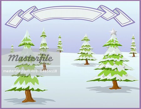 this is a vector illustration of christmas trees in nature.