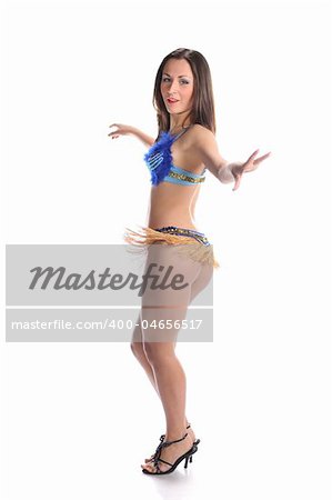 Beautiful girl dances traditional eastern belly dance