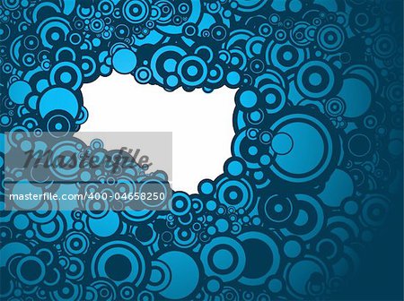Lot of circles - blue background / pattern / texture with place for your text