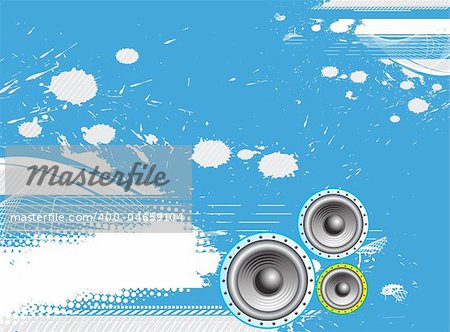 grunge music notes with halftone background, vector illustration