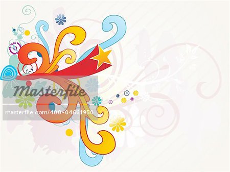 abstract grungy background with colorful artwork, illustration