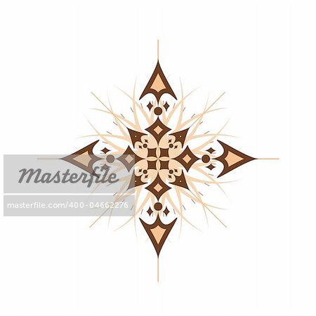 Vector illustration of abstract compass rose isolated on white