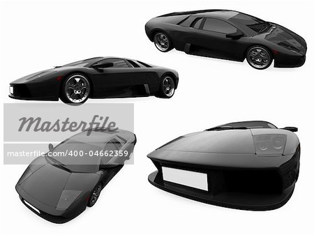 Isolated collection of super car