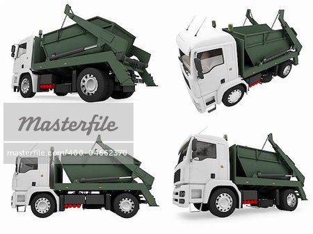 Isolated collection of dump truck