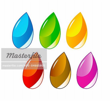 water drop and rain drop on white background