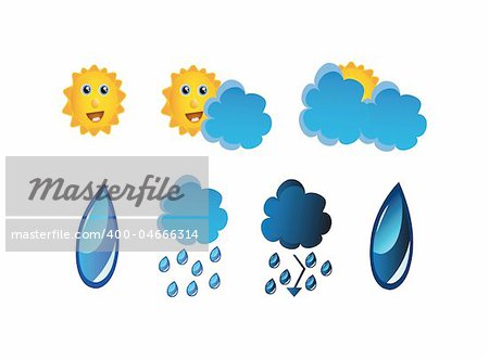 nice weather set icons isolated on white background