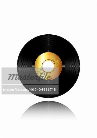illustration of a vinyl compact disc on white background made in illustrator cs4