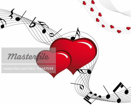 Vector musical notes staff background for design use