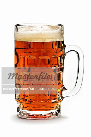 Full beer glass isolated on white background