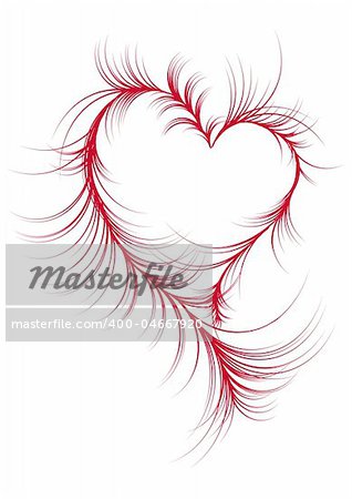 abstract heart design with swirls, vector