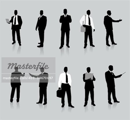 Businessman Silhouette Collection Original Vector Illustration People Silhouette Sets