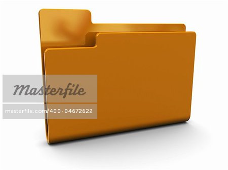 3d illustration of orange folder icon over white background