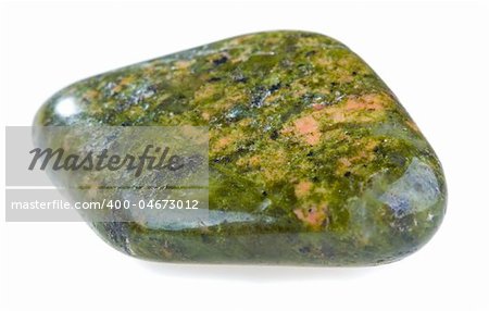 Mineral Unakite isolated on a white background