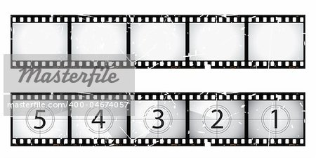 Grunge film strip and countdown, part of my film collection.