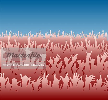 Editable vector illustration of a large crowd