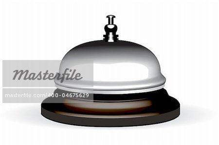 old hotel bell on a wood stand vector illustration