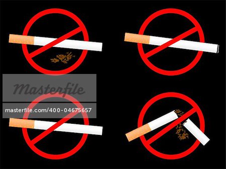 Set sign "No Smoking" - vector