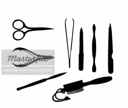 Manicure and chiropody tools vector collection. Vector