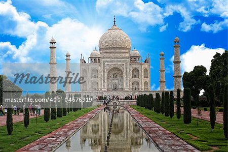 very famous indian monument taj mahal background