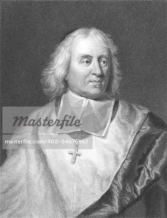Jacques-Benigne Bossuet (1627-1704) on engraving from the 1800s. French bishop and theologian. Engraved by R.Woodman from a picture by H.Rigaud and published in London by Charles Knight, Pall Mall East.