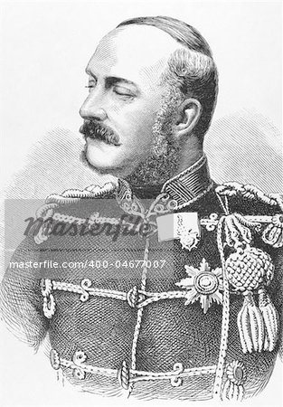 George V (1819-1878) on engraving from the 1800s. The last king  of Hanover.