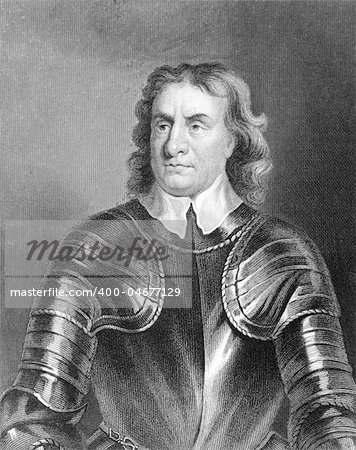 Oliver Cromwell (1599-1658) on engraving from the 1800s. English military and political leader best known for his involvement in making England into a republican Commonwealth. Engraved by E.Scriven and published in London by J.S.Virtue.