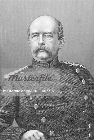 Otto von Bismarck (1815-1898) on engraving from the 1800s. Prussian German statesman and aristocrat. Engraved by T.W.Hunt and published in London by J.S.Virtue & Co Limited.