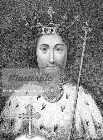 Richard II (1367-1400) on engraving from the 1800s. King of England during 1377-1399. Published in 1806 by E.Jeffery,Pall Mall.