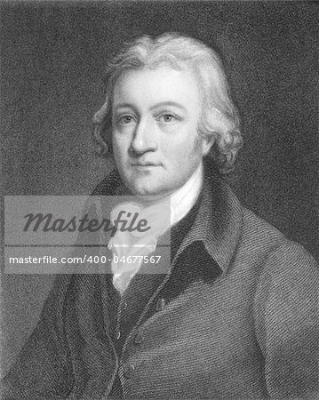 Edmund Cartwright (1743-1823) on engraving from the 1800s. English clergyman and inventor of the power loom. Engraved by J.Thomson and published in London by Charles Knight, Ludgate Street.